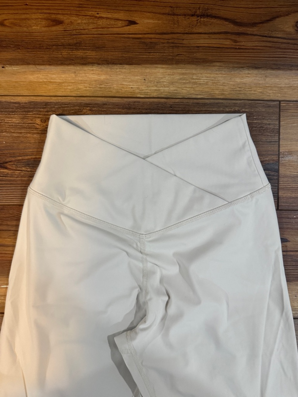 Cream High-Waist Flared Yoga Pants - Picture 3 of 4